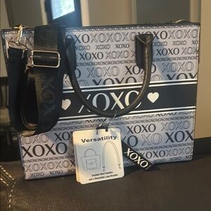 XOXO Women's Black and Gray Tote Bag